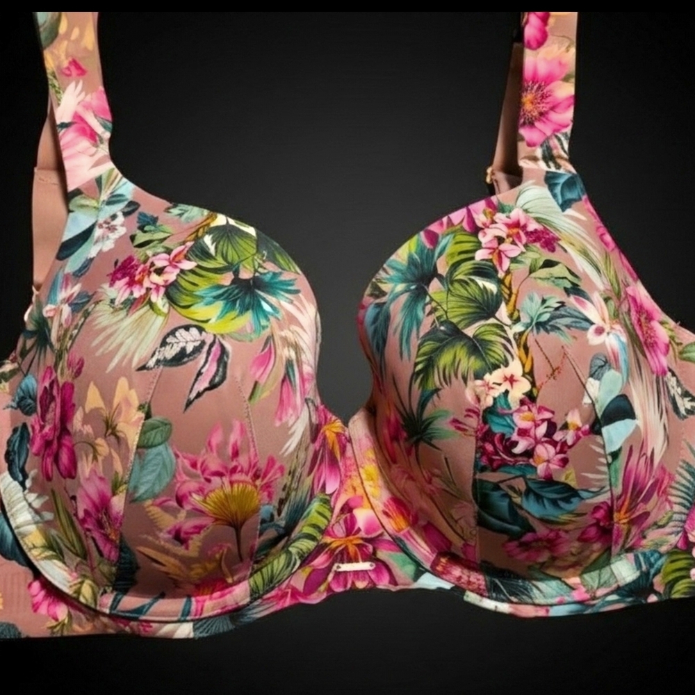 Cacique Vibrant Floral Print Lightly Lined Balconette Bra 42D